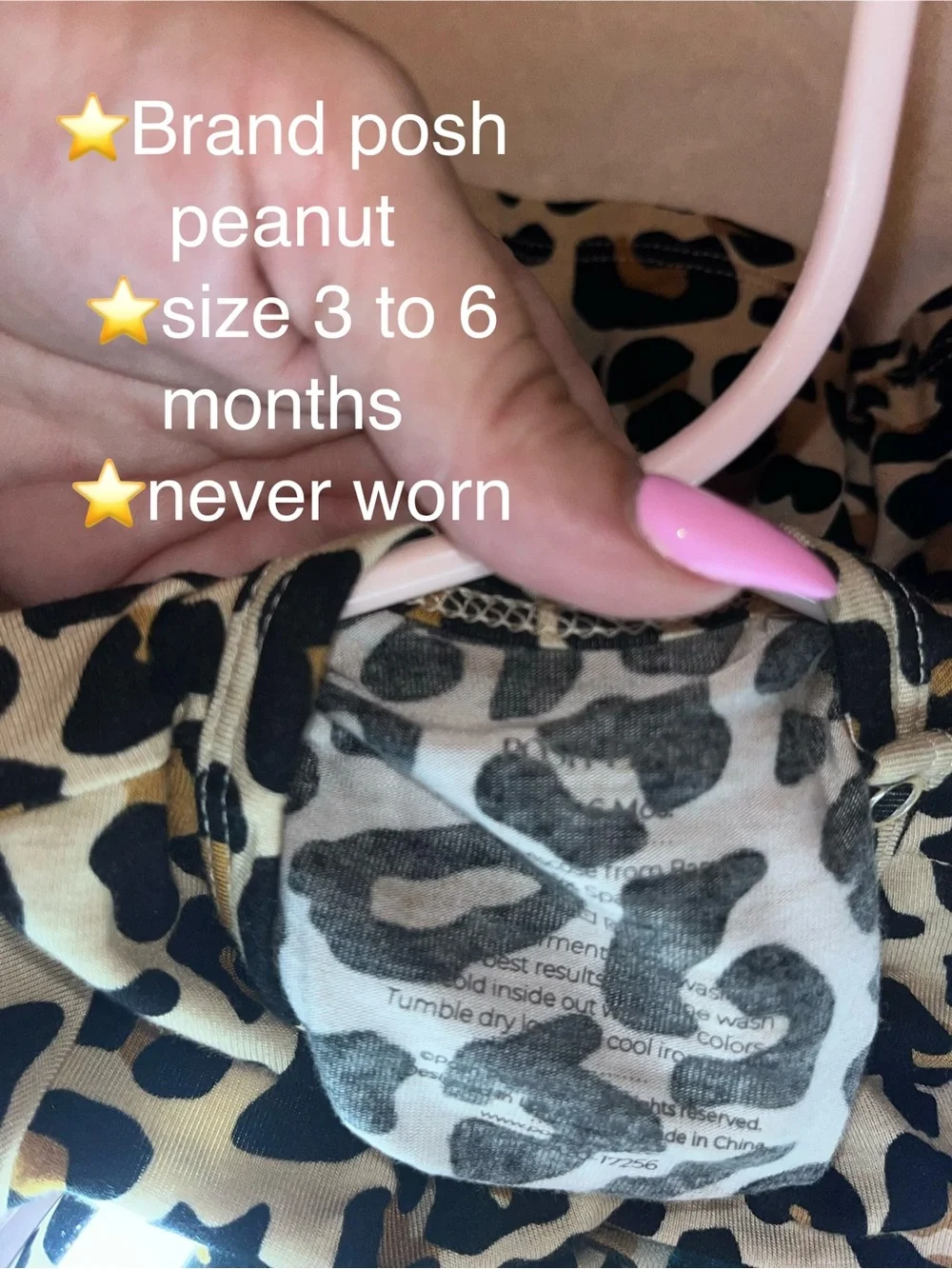Posh Peanut Leopard Print Dress Bodysuit - Brown, Black, Cream size 3-6months